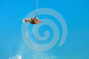 Kiteboarding, Kitesurfing. Extreme Water Sports. Surfer Air Action Summer Hobby