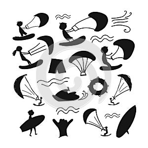 Kiteboarding, sketch for your design photo