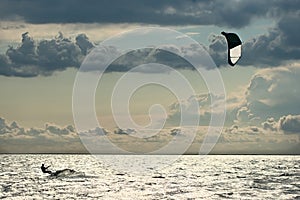 Kiter in sea