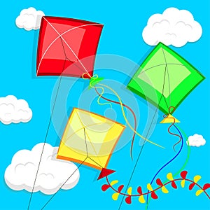 Kites. Vector illustration.