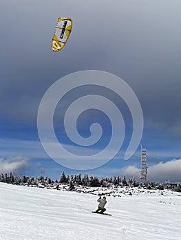 Kiteskiing in Martinske hole, Mala Fatra, Slovakia