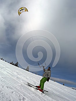 Kiteskiing in Martinske hole, Mala Fatra, Slovakia