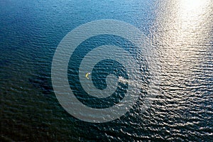 Kitesurfer in action, aerial