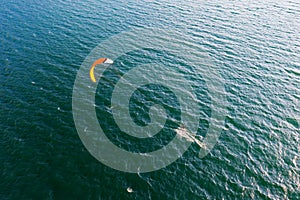 Kitesurfer in action, aerial