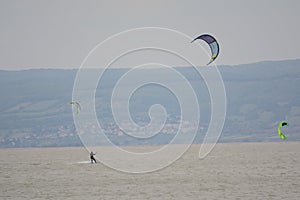 Kitesurfer on Lake Neusiedl - Austria