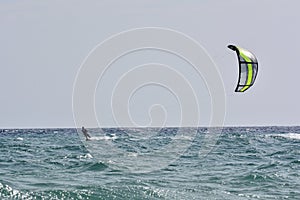Kitesurfer riding