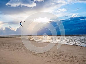 Kitesurfer in St. Peter-Ording North sea