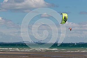 Kitesurfers in Hauraki Gulf