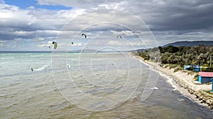 Kitesurfers at Rosebud 01 photo