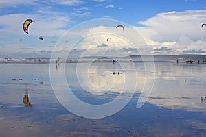 Kitesurfers on Westward Ho! beach photo