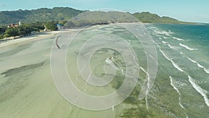 Kitesurfing on the coast of the Philippines. Aerial views 2.