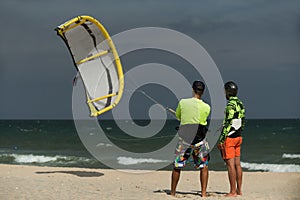 Kitesurfing instruction. photo