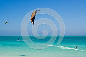 Kitesurfing in the lagoon