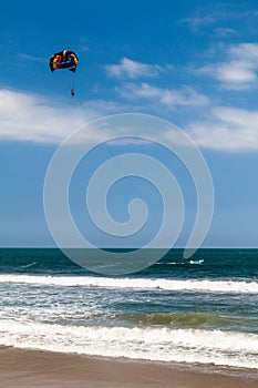 Kitesurfing in Montanita village, Ecuad