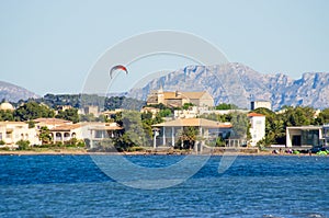 Kitesurfing in Port of Pollenca, Mallorca, Spain photo