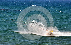 Kitesurfing in the Summer. Water Sports