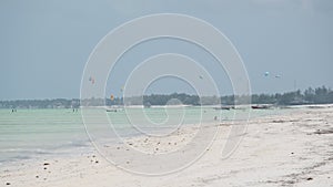 Kitesurfing on the Tropical Beach of Paje, Zanzibar