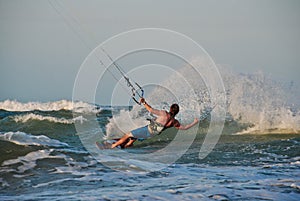 Kitesurfing the waves in Brazil