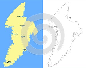 Kithnos island map - cdr format