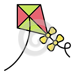 Kiting icon, Summer vacation related vector