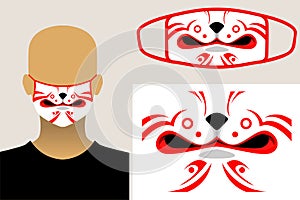 Kitsune masker character design for protect from virus