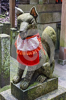 Kitsune statue, shinto shrine, Japan photo