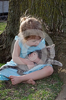 kitten and girl Lap of love