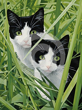 Mammal pet kitten grass cats feline fur domestic young animal cute green background nature