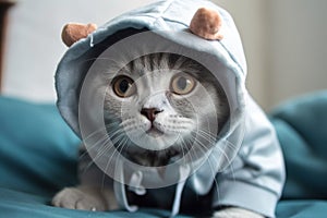 A kitten in a shark costume. AI Generated