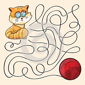 Kitten And Wool Ball