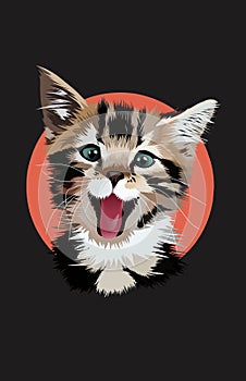 kitty cat animal pet vector illustration vexel design photo
