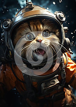 Kitty Cat Kitten Space Suit Surprised Look Promotion Cute Little