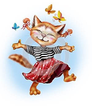 Kitty dances with happiness photo