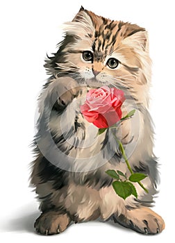 Kitty gives rose