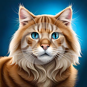 kitty in isolated, cat of blue eyes, brown cat, Persian cat, cats fur