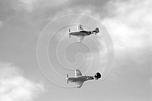 Kittyhawk & CA-18 Formation Flying (B&W)