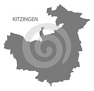 Kitzingen German city map grey illustration silhouette shape