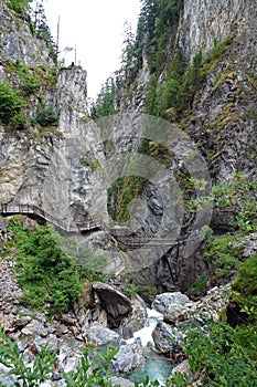 Kitzlochklamm Gorge walkway in Taxenbach, Austria