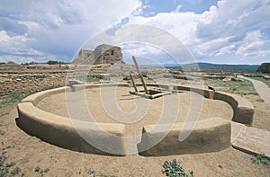 Kiva and Pueblo Ceremonial Room, circa 1450-1500 AD, Pecos National Historical Park, NM