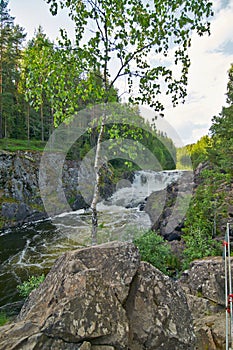 Kivach falls in the summer. Karelia, Russia