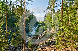 Kivach falls in the summer. Karelia, Russia