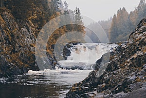 Kivach waterfall in Karelia, Russia