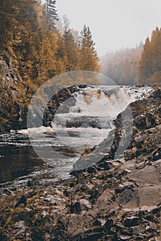 Kivach waterfall in Karelia, Russia