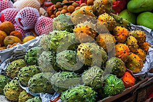 Kiwano melon Cucumis metuliferus African Horned Melon . Fresh Kiwanos at a farmers market