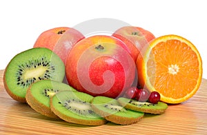 Kiwi, apples, orange and cranberry