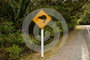 Kiwi crossing road sign