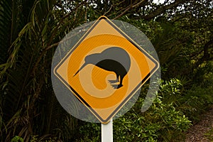 Kiwi crossing road sign