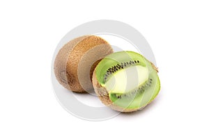 Kiwi in a cut isolated on a white background, fresh vitamins
