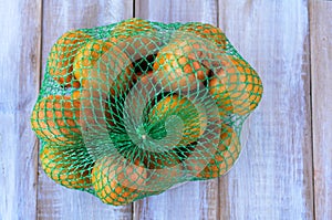 Kiwi fruit basket flat lay