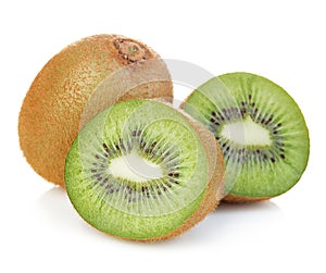 Kiwi fruit close-up isolated on a white background